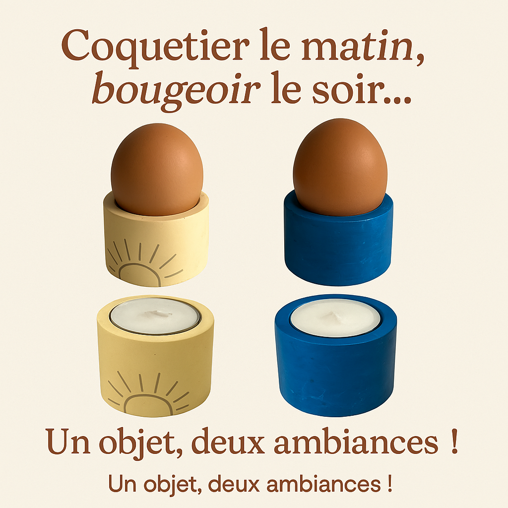 Coquetier & bougeoir en Jesmonite