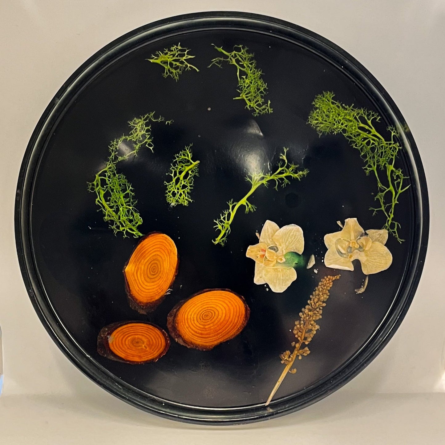 Plateau Epoxy Orchidées Végétale 26.5cm